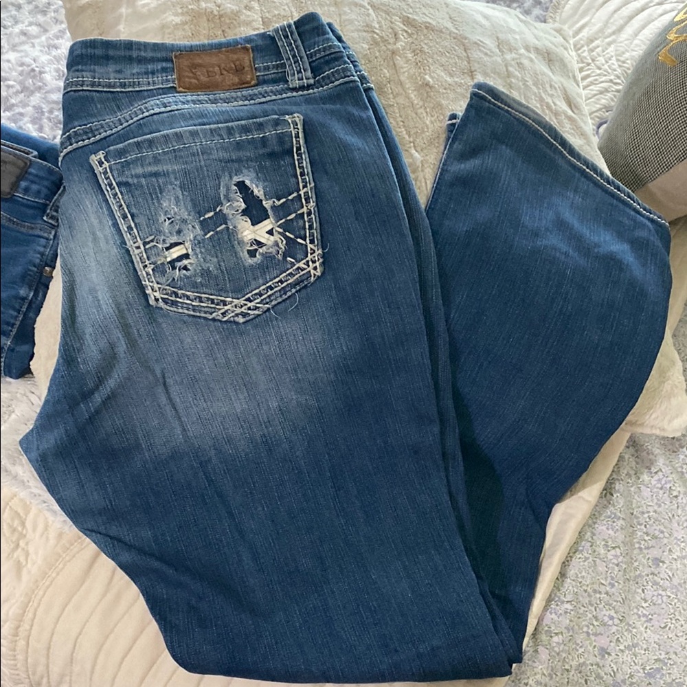 Women's Blue Distressed Jeans